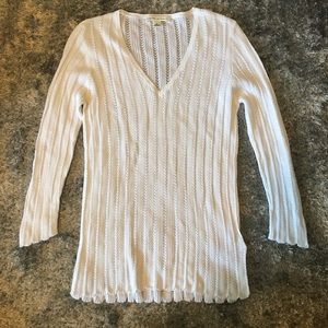 White lightweight cut-out detail sweater.